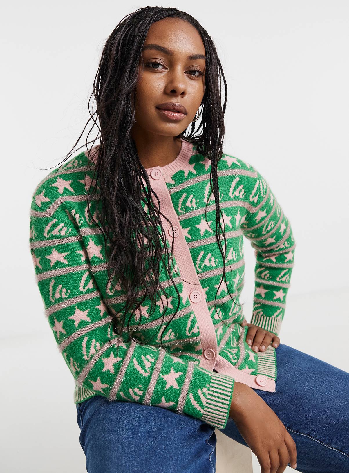 SIMPLY BE Fa La La La Christmas Cardigan 32-34 - Image 4